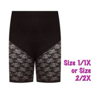 🆕 Black 9 Inch Lace Inset Bike Short 1 1X 14 16 2 2X 18 20 NWT Torrid New!